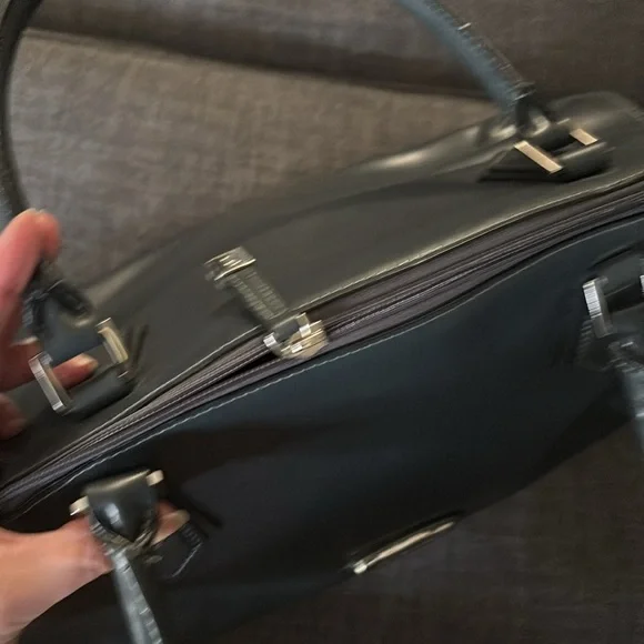 CROMIA Italian Leather Grey Top Handle Satchel Bag - Picture 10 of 10